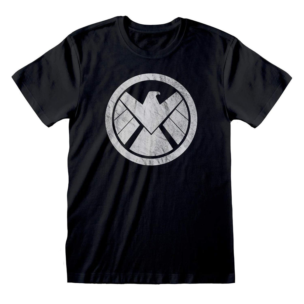 Marvel Avengers End Game Shield Logo Black Adults T-Shirt (Small)