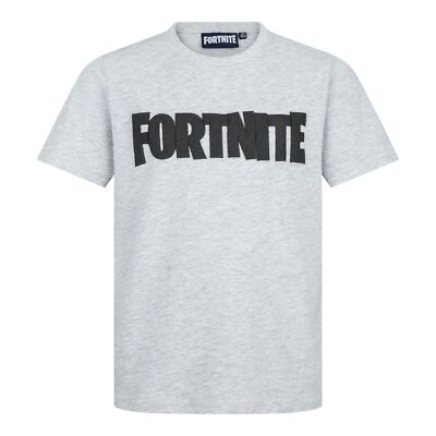 Fortnite Game Logo Grey Gaming Cotton Youth Kids T-Shirt – Age 10–16