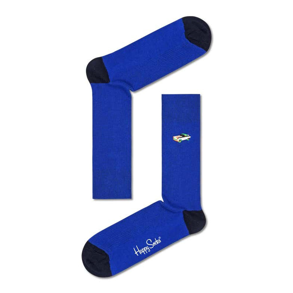 Happy Socks Ribbed Embroidery Car High Socks Printed Unisex Adult multicoloured
