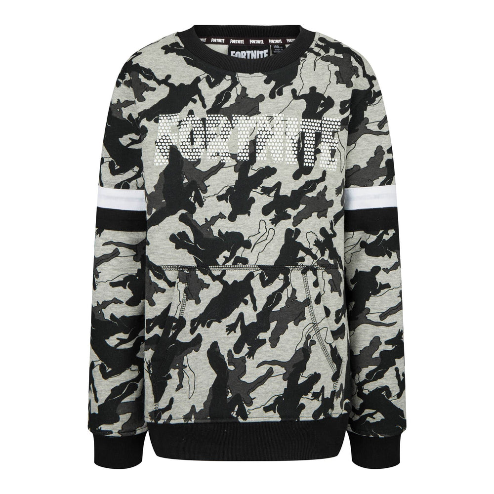 Fortnite Logo Camo Grey Gaming Cotton Sweatshirt Sizes 7-14 Years (10 Years)
