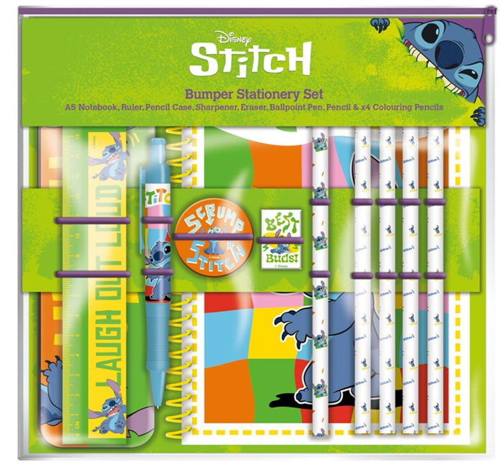 Disney Lilo & Stitch Stationery Set Notebook Pen Stickers Eraser Sharpener