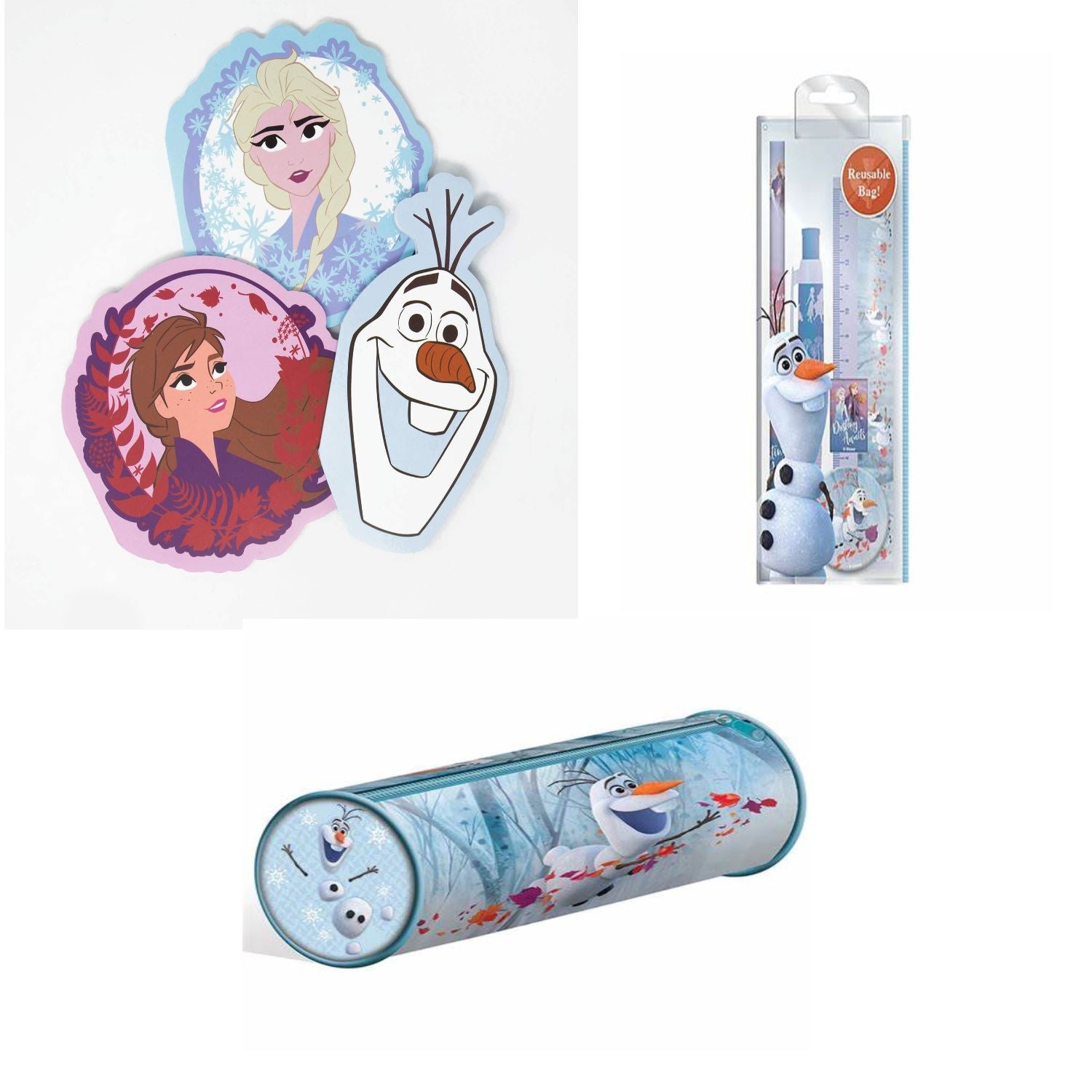 Disney | Frozen | 3 piece Notebook, 5 Piece Stationery Set & Pencil Case | Officially Licensed