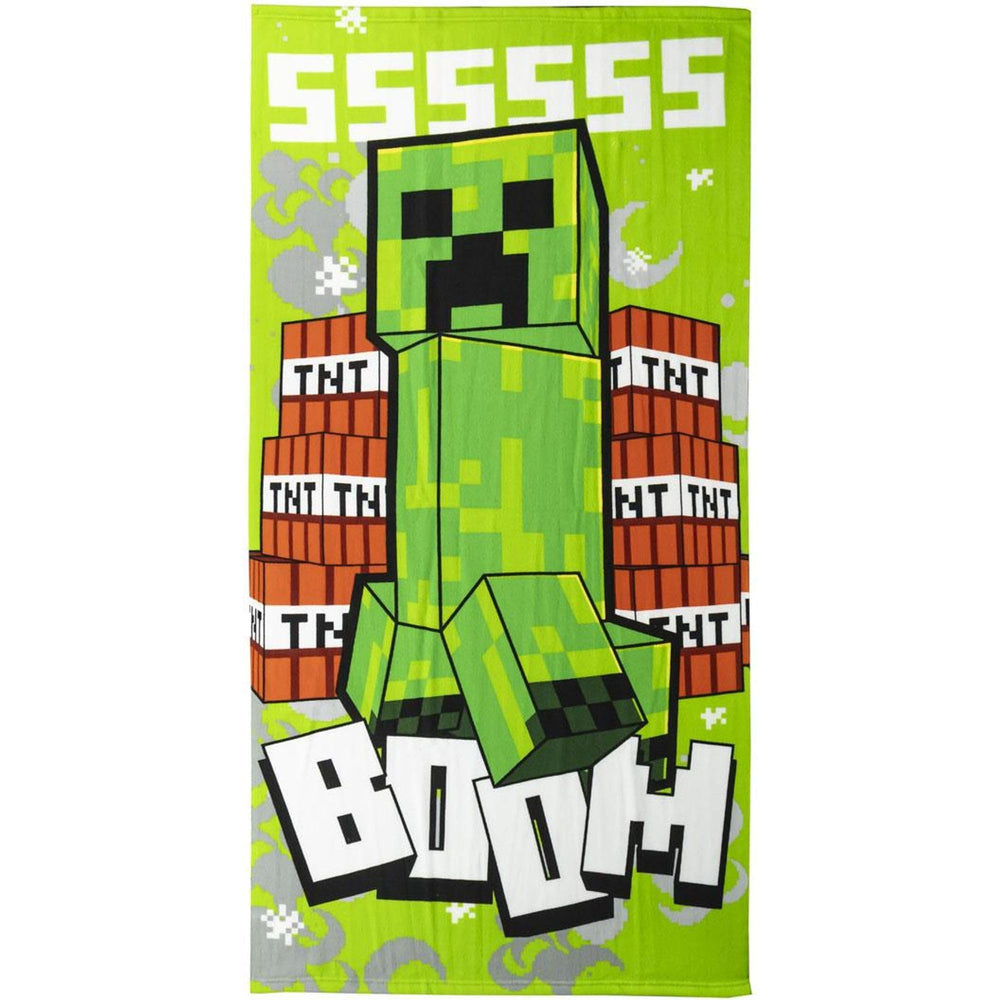 Cerdá Life's Little Moments Minecraft Kids Towel - Green - 70x140cm - 100%