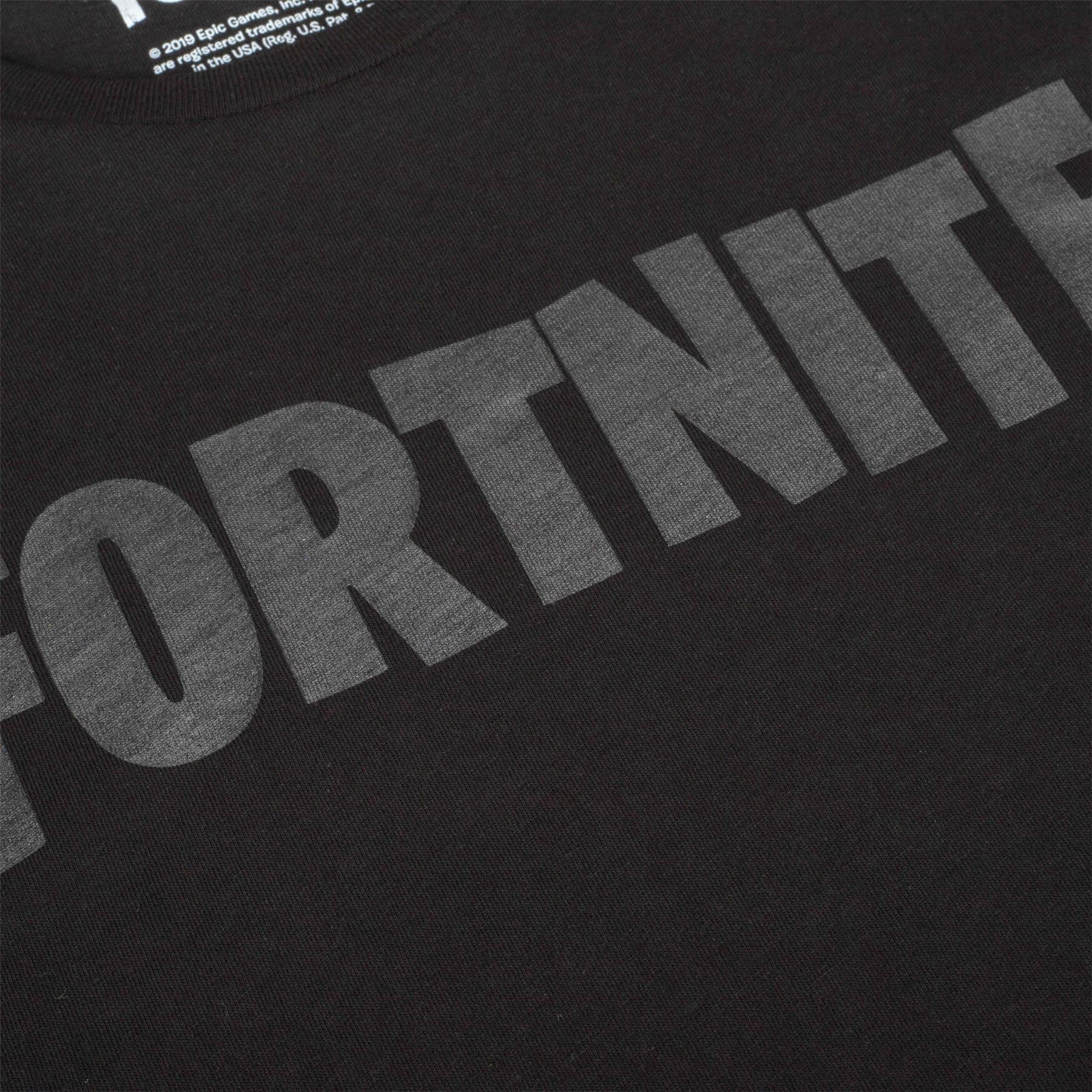 FORTNITE | Youth T-Shirt | SILVER LOGO | BLACK | Age 10-16