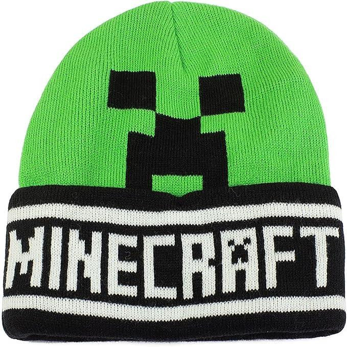 {"en":"MINECRAFT Logo Green Creeper Face Beanie Hat One Size Stylish Winter Hat"}