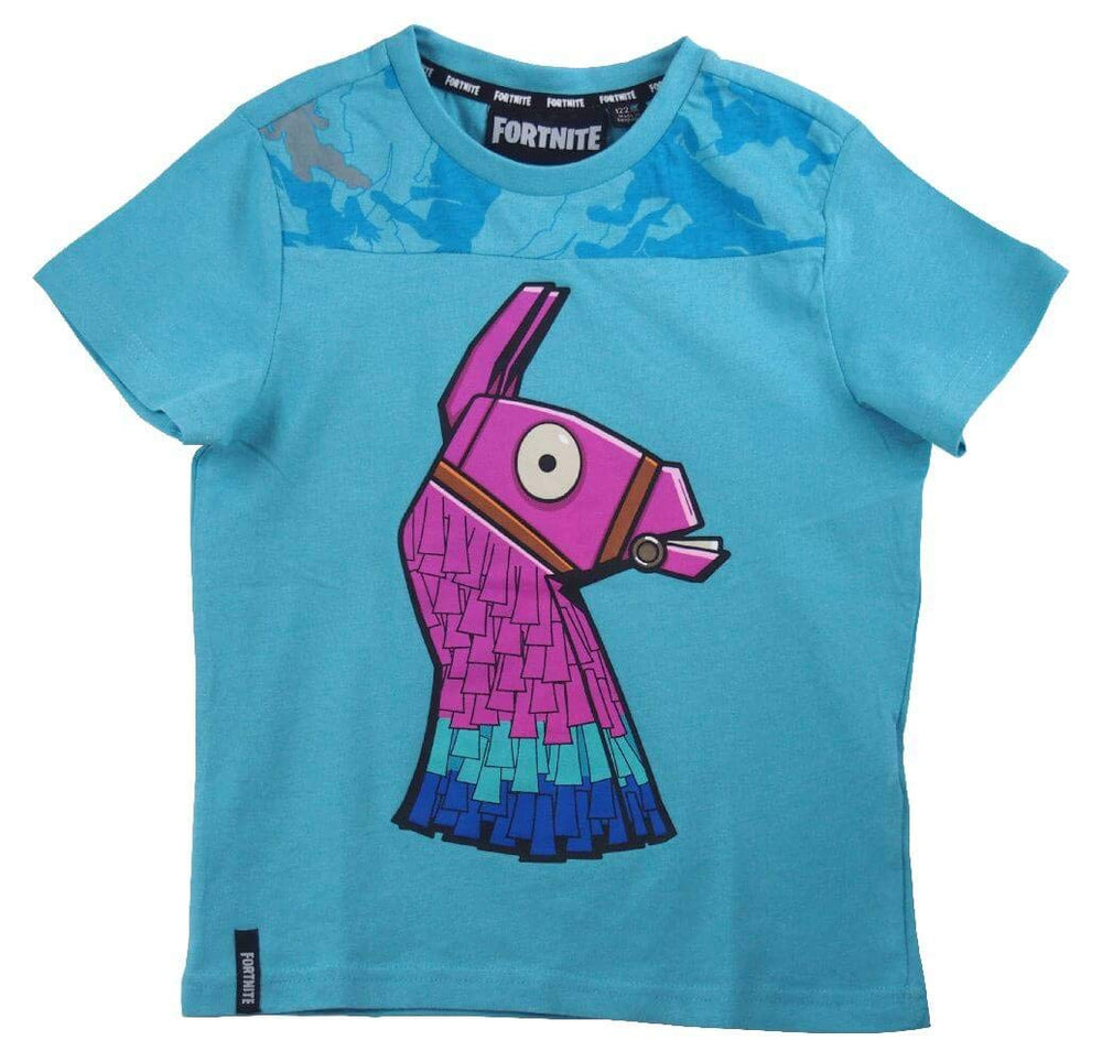 Epic Games Fortnite Short Sleeve Top Alpaca Blue T-Shirt Age 6 8 10 12 14 (12