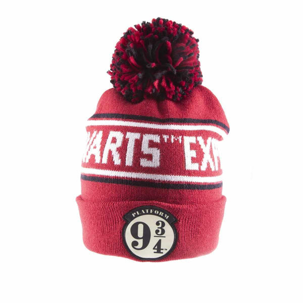 Harry Potter Hogwarts Express Platform 9 3/4s Red Knitted Beanie Hat