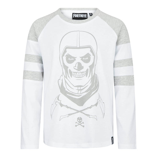 Fortnite Long-Sleeve T-Shirt – White & Grey, Age 14 (164)