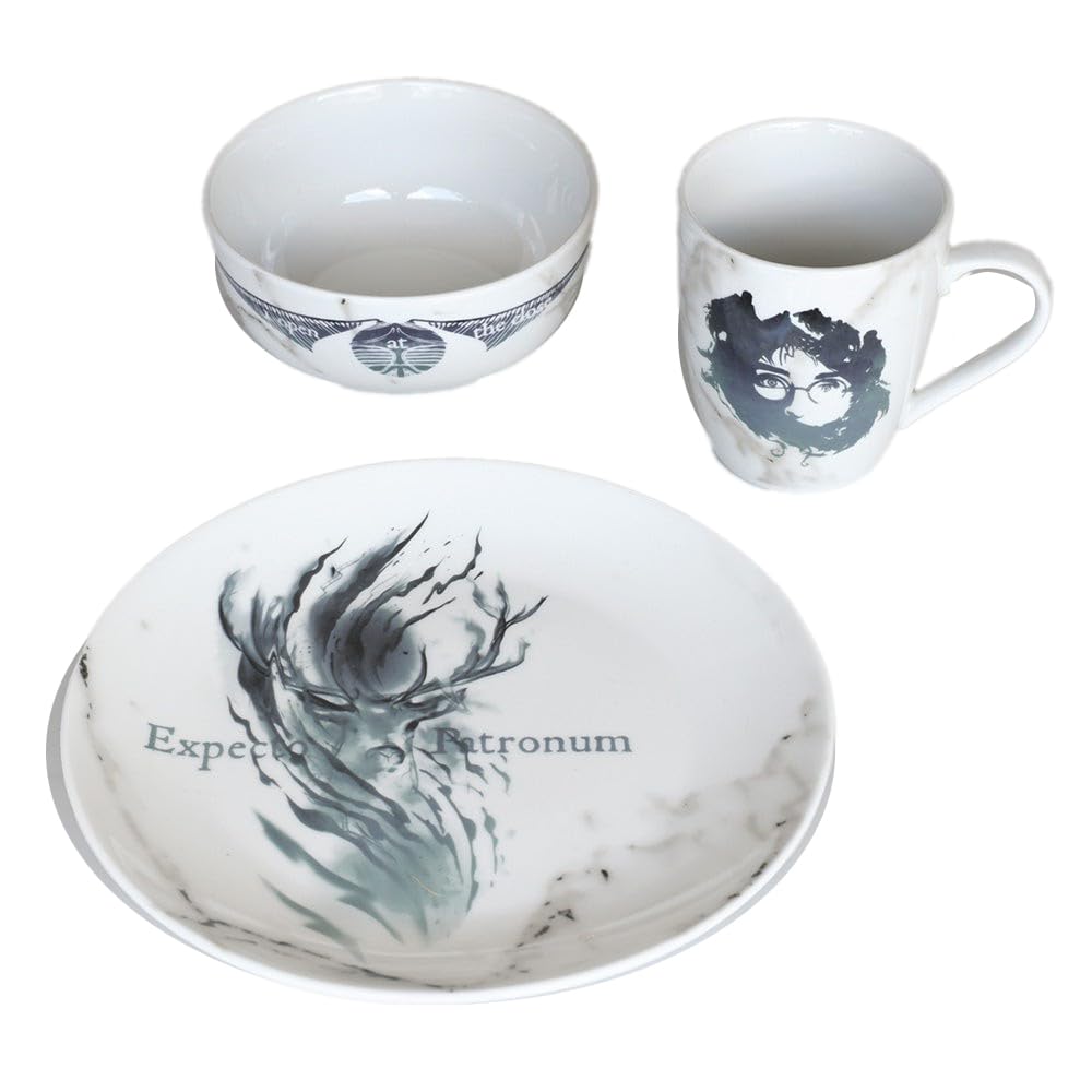 Harry Potter 3-Piece Tableware Set (Always Design) 11oz Coffee Mug Plate and Bowl