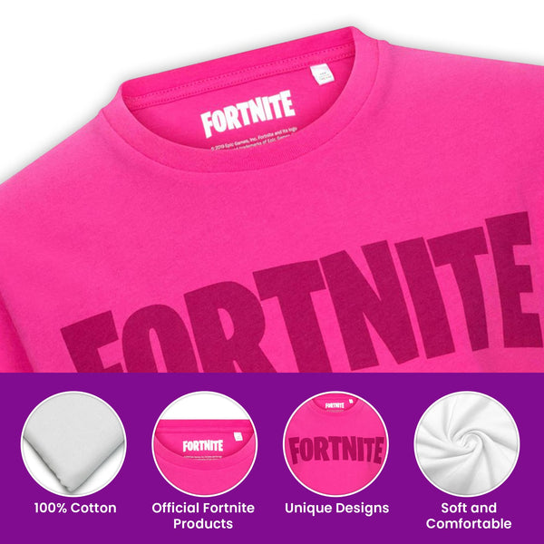 Fortnite Knight Pink Short Sleeved Unisex Kids Crew Gaming Cotton T-Shirt Sizes
