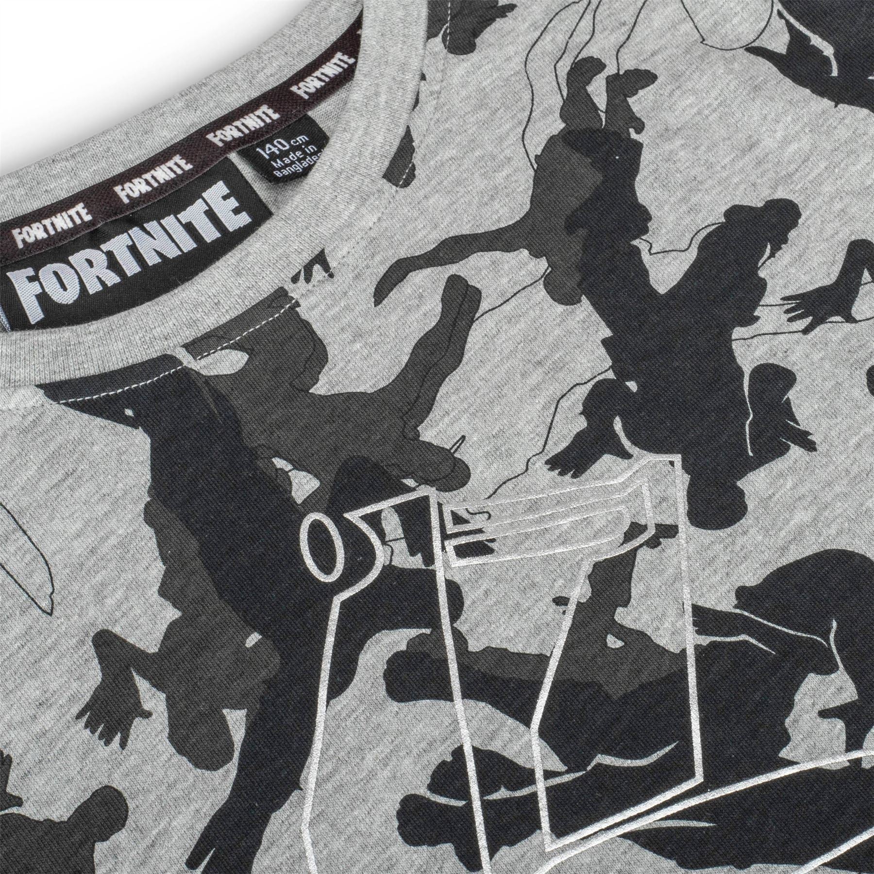 FORTNITE | Long Sleeved | Grey Camo T-shirt | Age 7-14