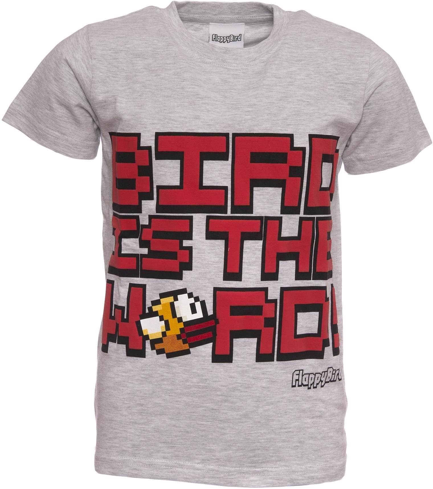 FLAPPY BIRD T-shirt | Official Shirt | BIRD IS THE WORD | Youth | 7-8 | GREY