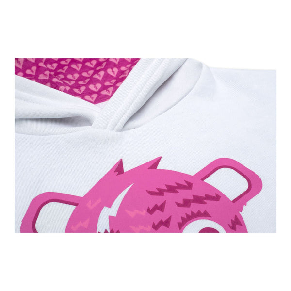 Fortnite Cuddle Bear White Long Sleeved Unisex Kids Drawstring Hooded Gaming
