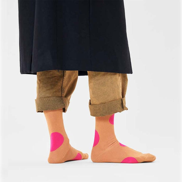 Happy Socks Jumbo Dot Unisex Adult Printed High Socks Orange 36-40