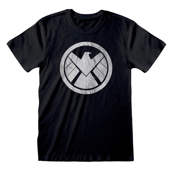 Marvel Avengers End Game Shield Logo Black Adults T-Shirt (Small)