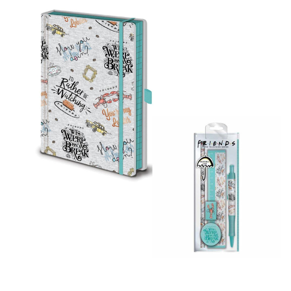 Pyramid International Friends Marl A5 Notebook 5 Piece Stationery Set Officially