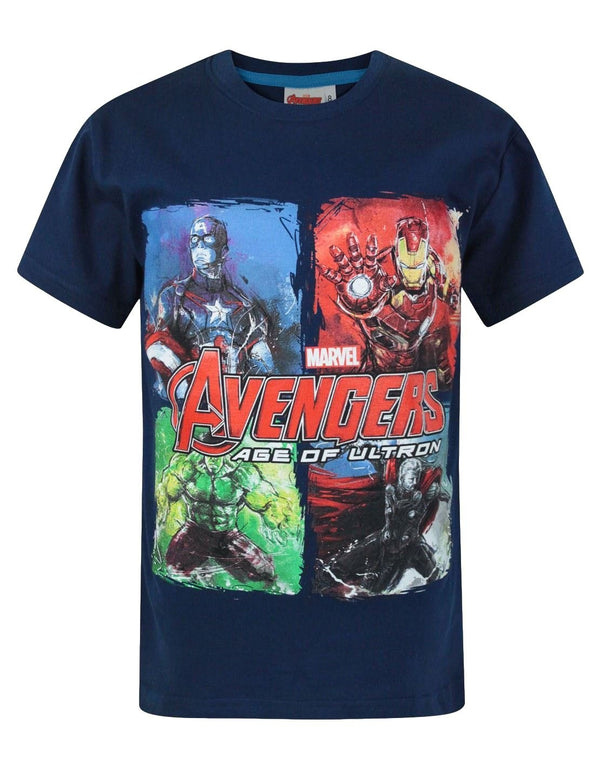 The Avengers Official Marvel Youth Marine Ultron T-Shirt Iron Man Hulk Captain