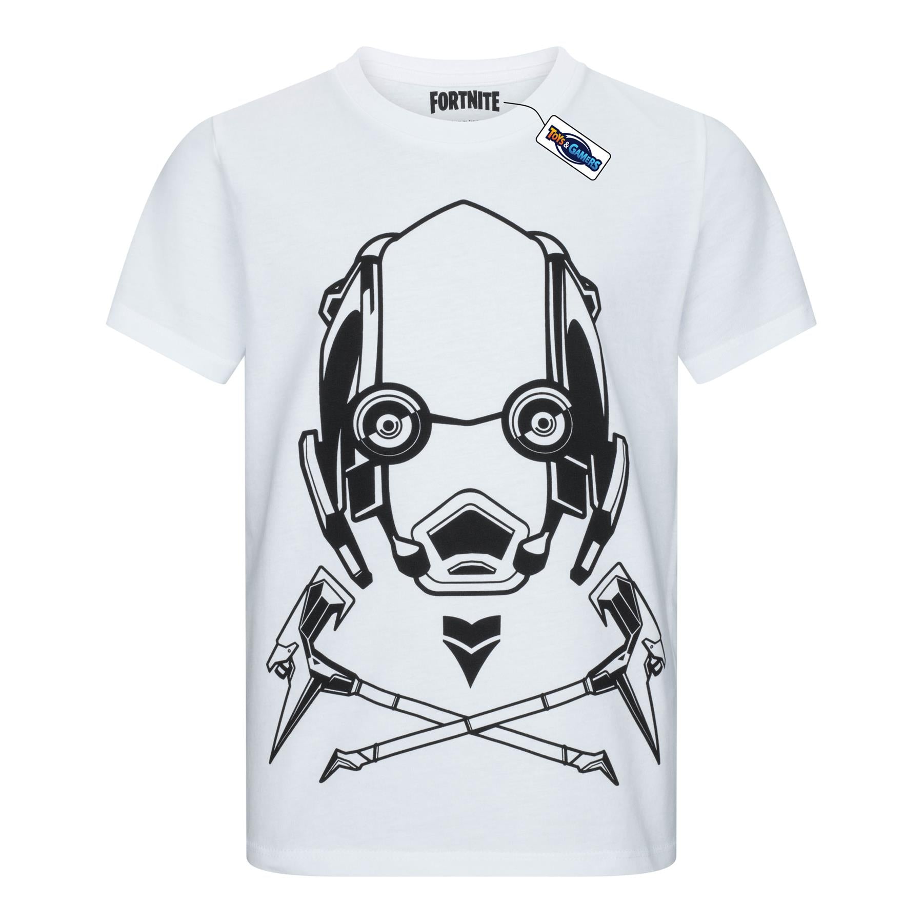 FORTNITE | SKY STALKER | White | Short Sleeved | Unisex Kids | Crew | Gaming Cotton T-Shirt Sizes 10 - 16 Years