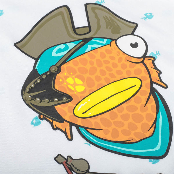 Fortnite Captain Fishsticks White Gaming Cotton T-Shirt Sizes 7-14 Years (12