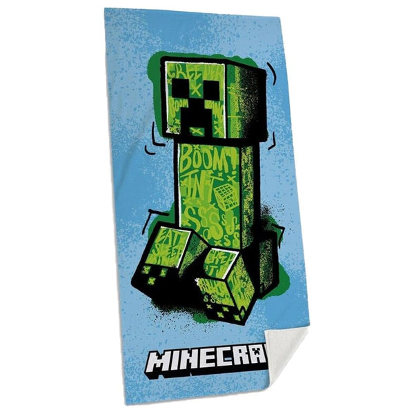 Minecraft Creeper Bath Towel by Kids Licensing - Modern Green Edition