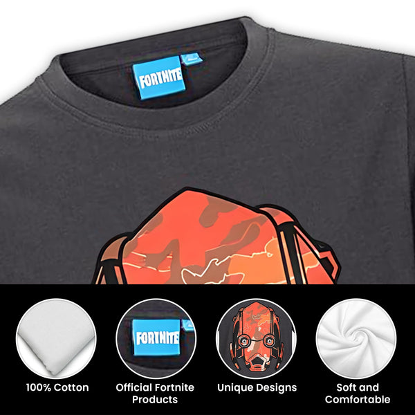Fortnite - Vertex RED Mask - Gaming Design Youth T-Shirt - Short Sleeve Cotton