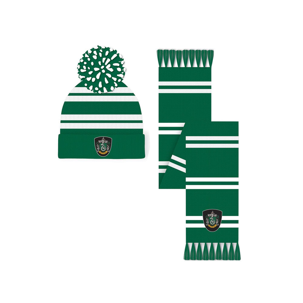 Harry Potter Slytherin Crest Bobble Hat and Scarf