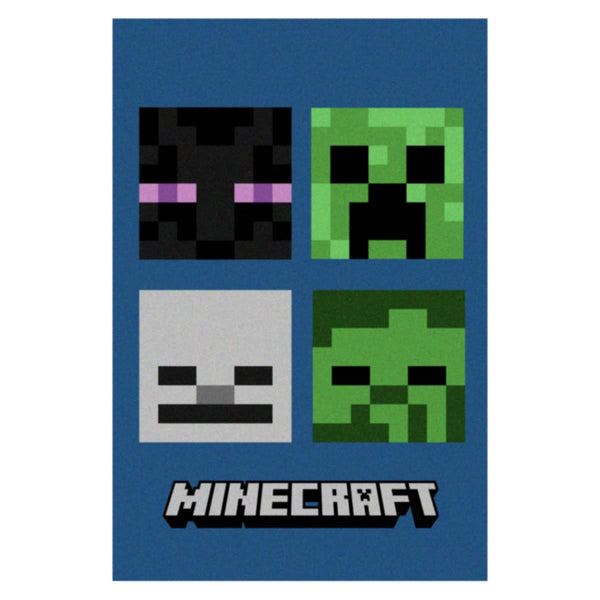 Minecraft Throw Blanket Soft Fleece Lightweight Mob Monsters Design
