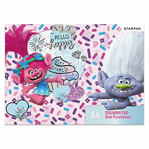 Trolls Junior Drawing PAD 20 Sheets A4 Plain