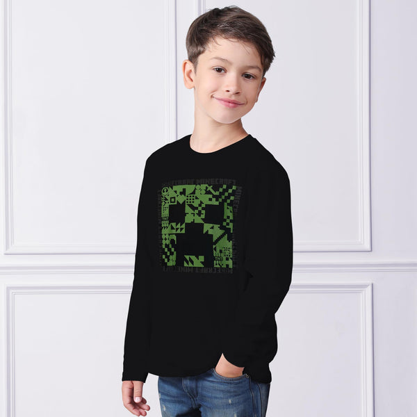 Minecraft Creeper Chicken Jockey Kids Movie T-Shirts Official Unisex Black Long