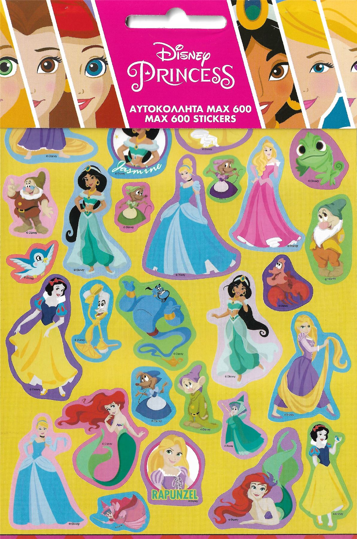 DISNEY Princesses STICKER BOOK with 8 Sheets and over 600 Stickers
