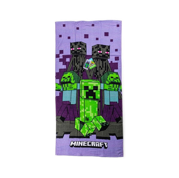 Minecraft Sword and Creeper Towel 100% Cotton Size 140cm x 70cm