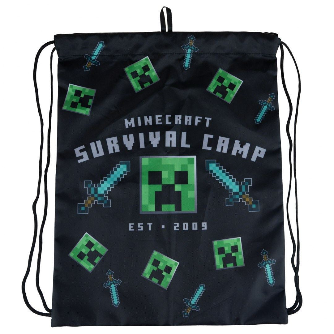 MINECRAFT Creeper black and Green Drawstring Bag