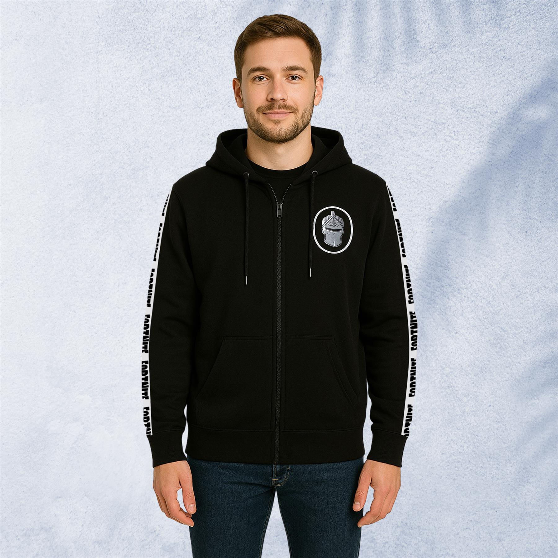 Official Fortnite Adult Black Knight Zipped Hoodie – Long-Sleeve Unisex Gaming Jacket – Sizes S-XL