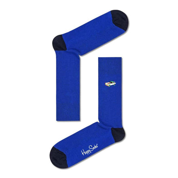 Happy Socks Ribbed Embroidery Car High Socks Printed Unisex Adult multicoloured