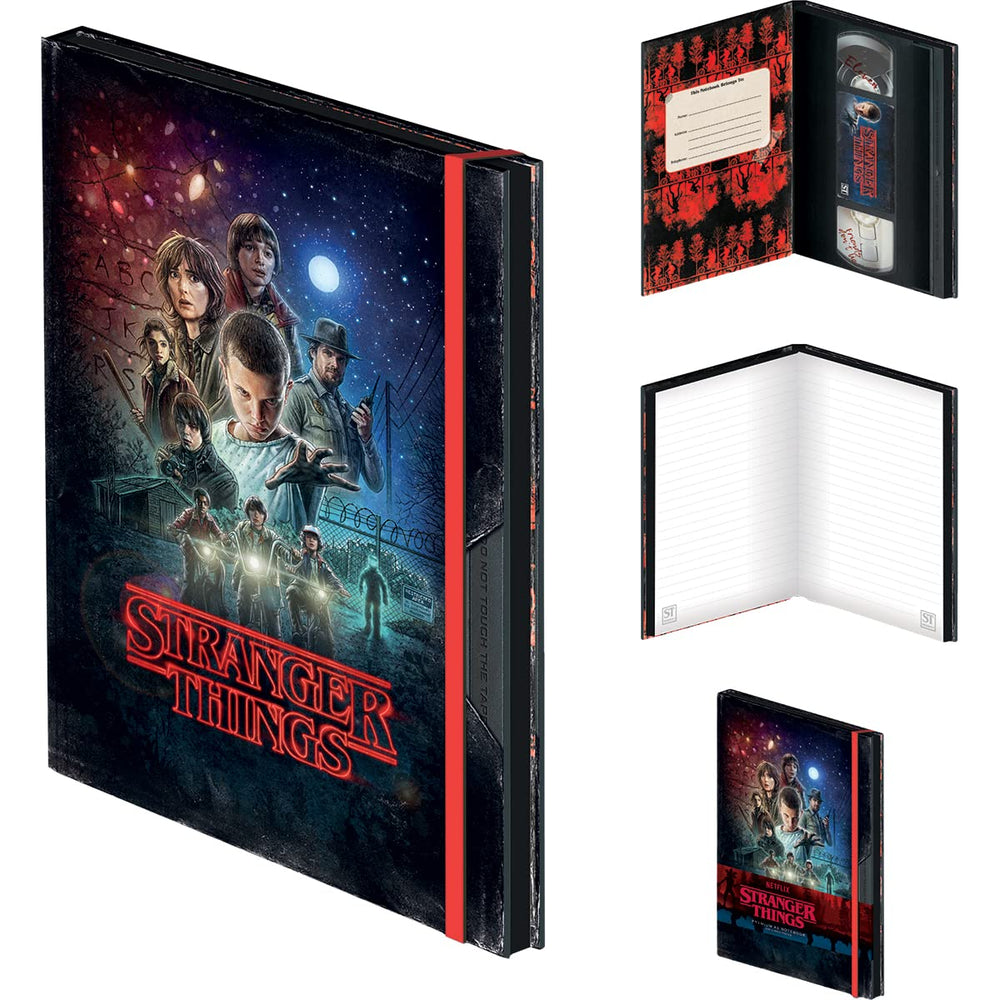 Retro Vibes: Stranger Things VHS Design A5 Notebook - Soft Cover Black