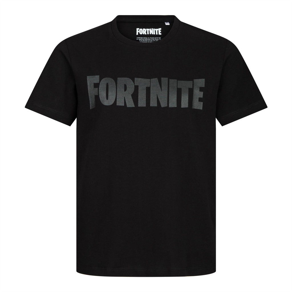 FORTNITE | Youth T-Shirt | SILVER LOGO | BLACK | Age 10-16