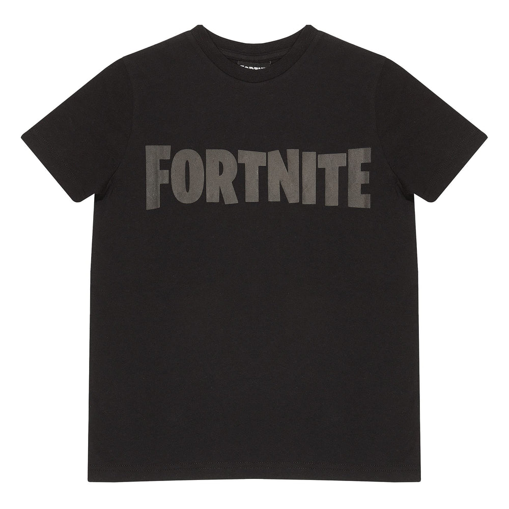 Fortnite Text Logo T-Shirt Girls 7-15 Years Black/Black Official Merchandise