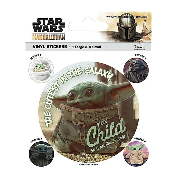 Lot 5 Stickers Star Wars Vinyl Design Mandalorien