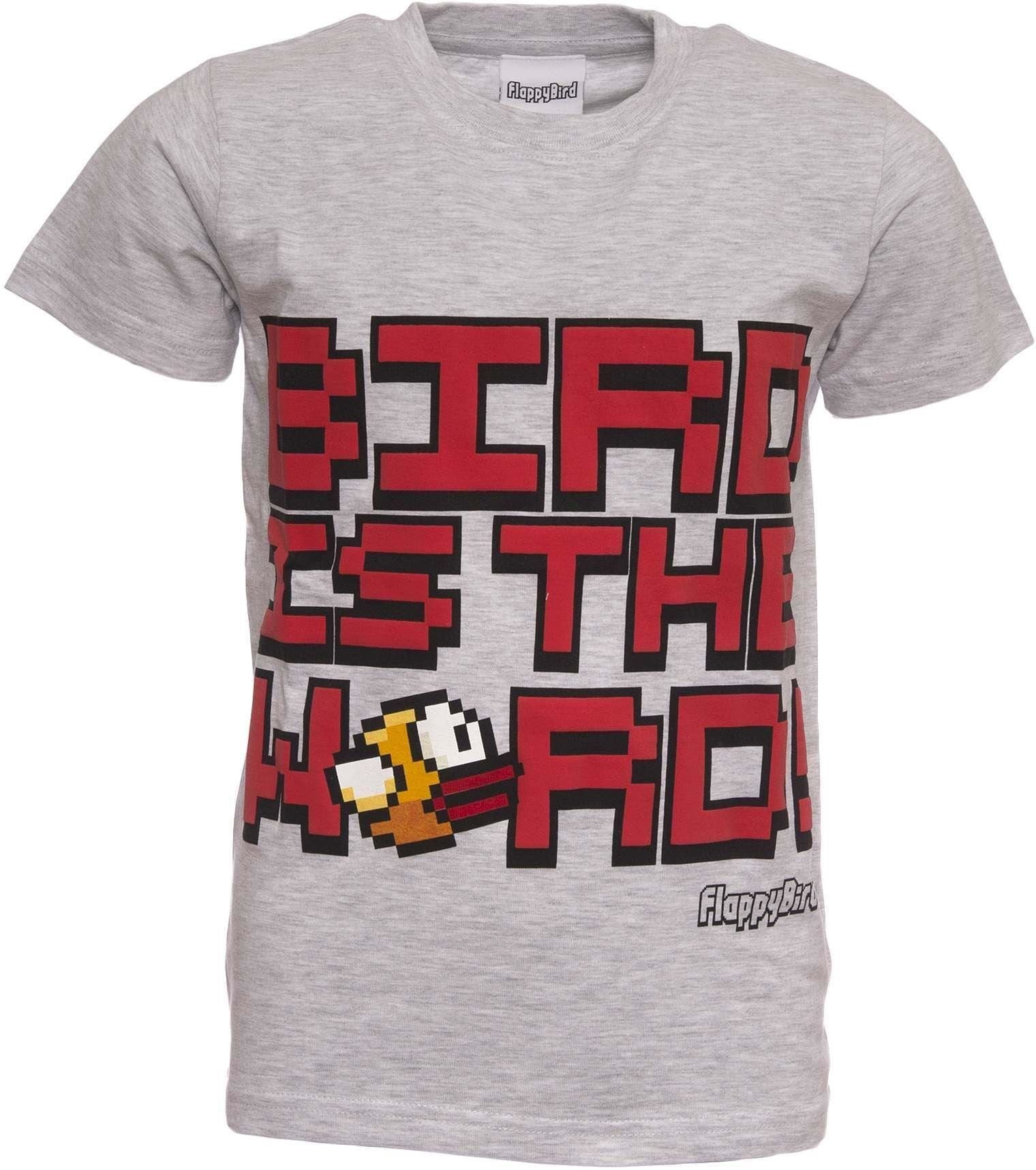 FLAPPY BIRD T-shirt | Official Shirt | BIRD IS THE WORD | Youth | 7-8 | GREY
