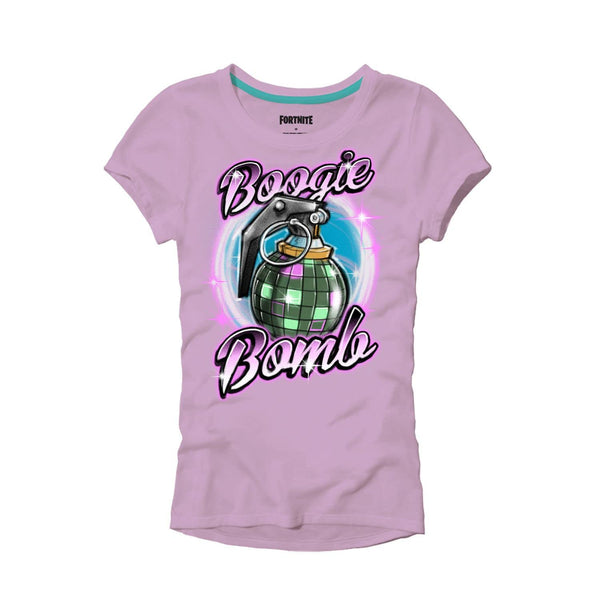 Fortnite Boogie Bomb Pink Short Sleeved Unisex Kids Crew Gaming Cotton T-Shirt