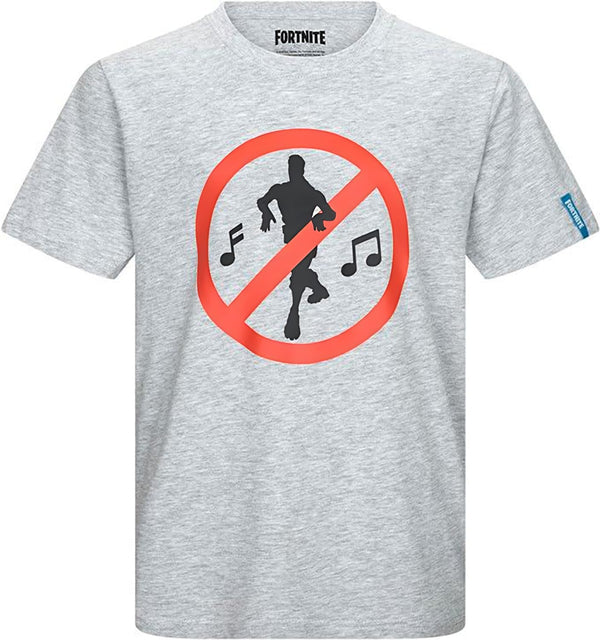 Fortnite NO Dancing T Shirt Grey Cotton Short Sleeve Tee Battle Royale Video Game