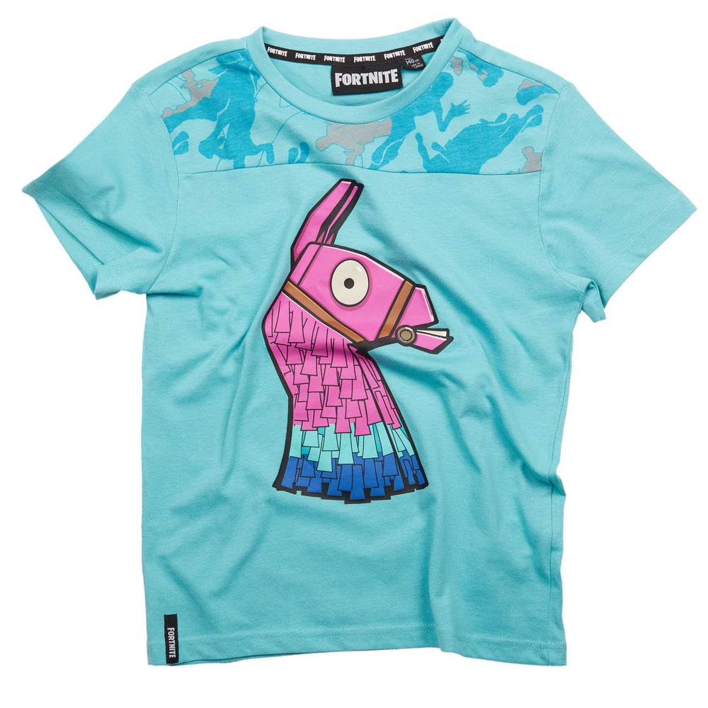 Fortnite Alpaca Blue Short Sleeved Unisex Kids Crew Gaming Cotton T-Shirt Sizes