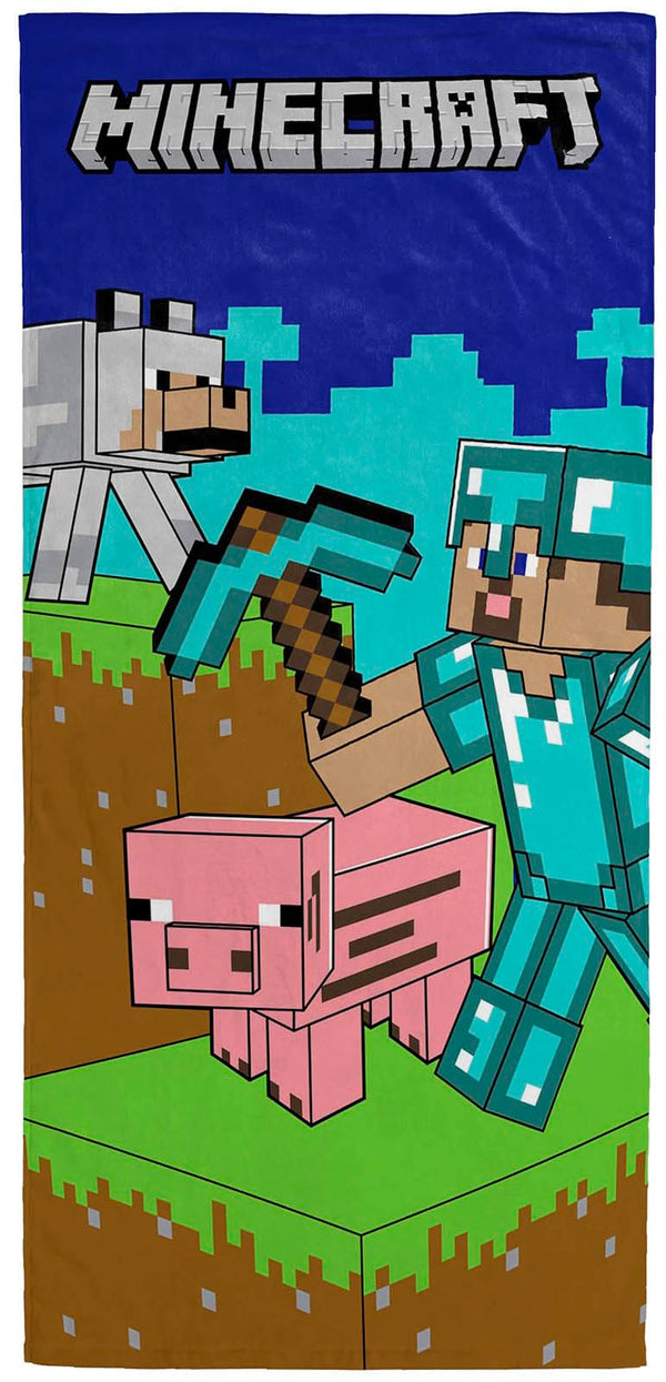 Minecraft Kids Bath Pool Beach Towel - Super Soft & Absorbent 100% Cotton Towel