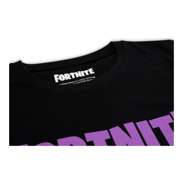 Fortnite Logo Black & Purple Youth Long-Sleeve Unisex T-Shirt