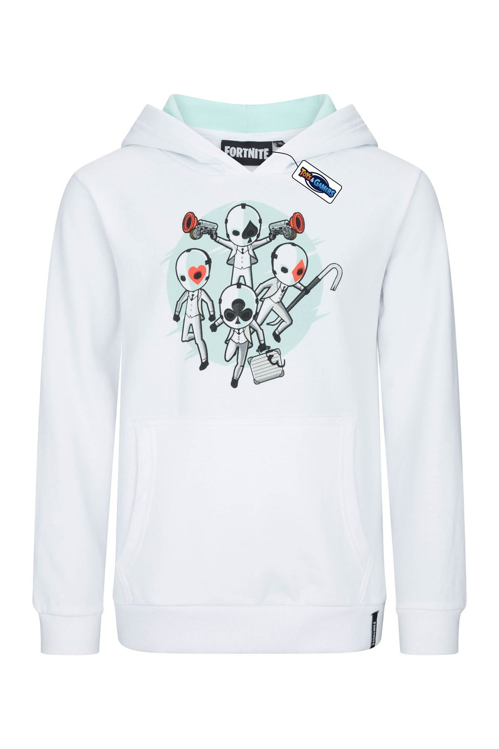FORTNITE | WILD CARD | White | Long Sleeved | Unisex Kids | Drawstring Hooded | Gaming Cotton Hoodie Sizes 10-16 Years……