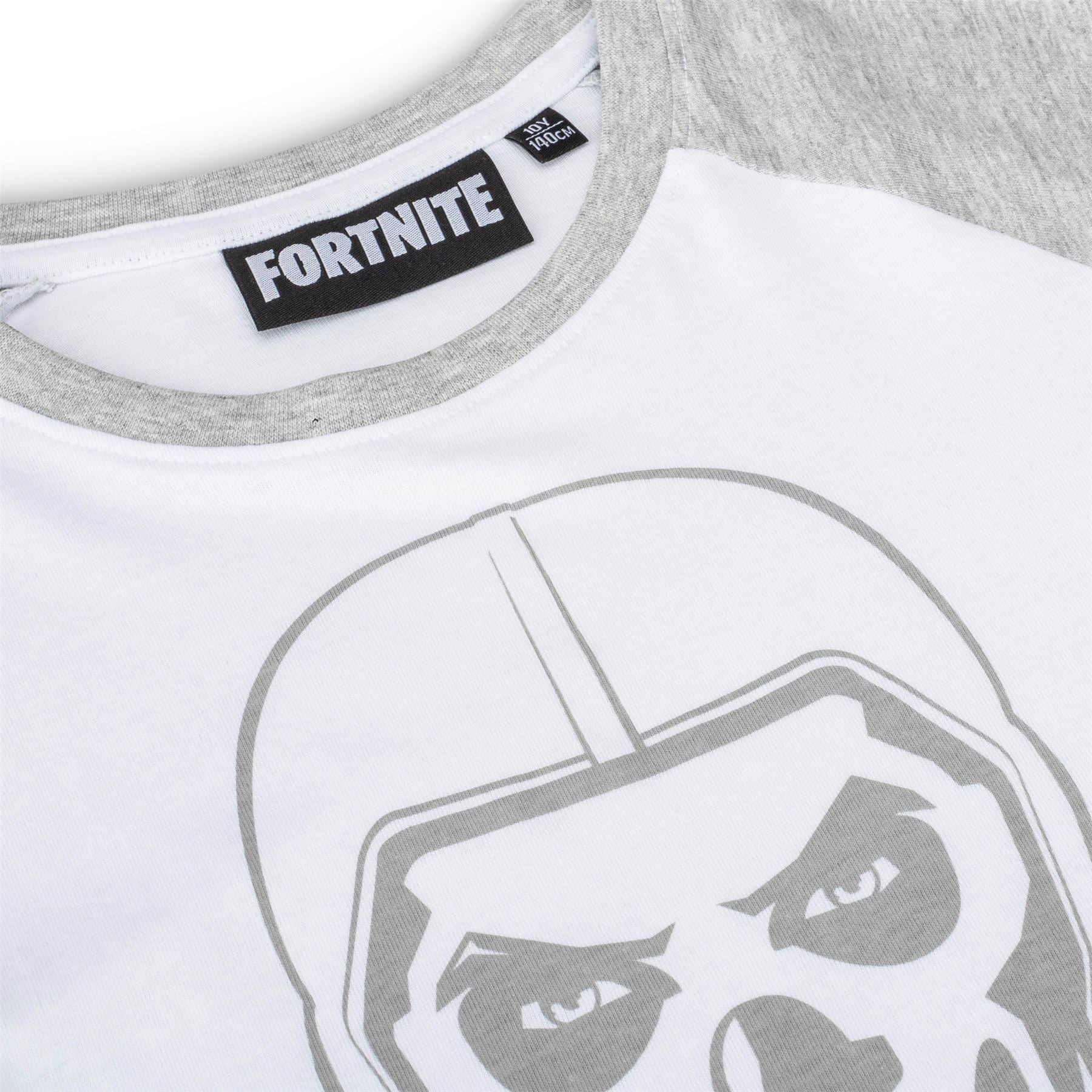 FORTNITE | SKULL TROOPER | White | Long Sleeved | Unisex Kids | Crew | Gaming Cotton T-Shirt Sizes 10 - 16 Years