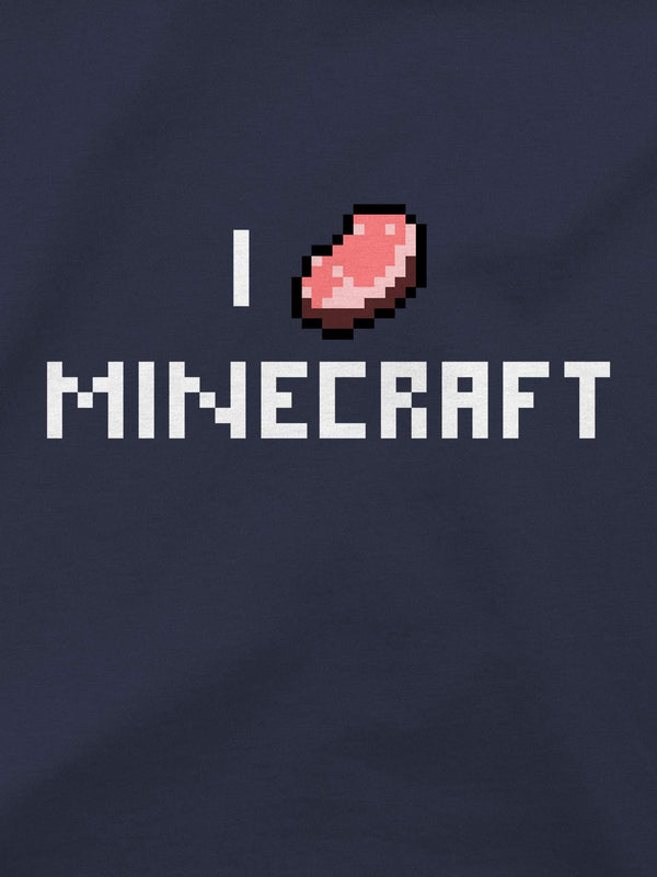 Boys Minecraft T-Shirt Mine Craft Tshirt Official Pork Chop I Love Minecraft