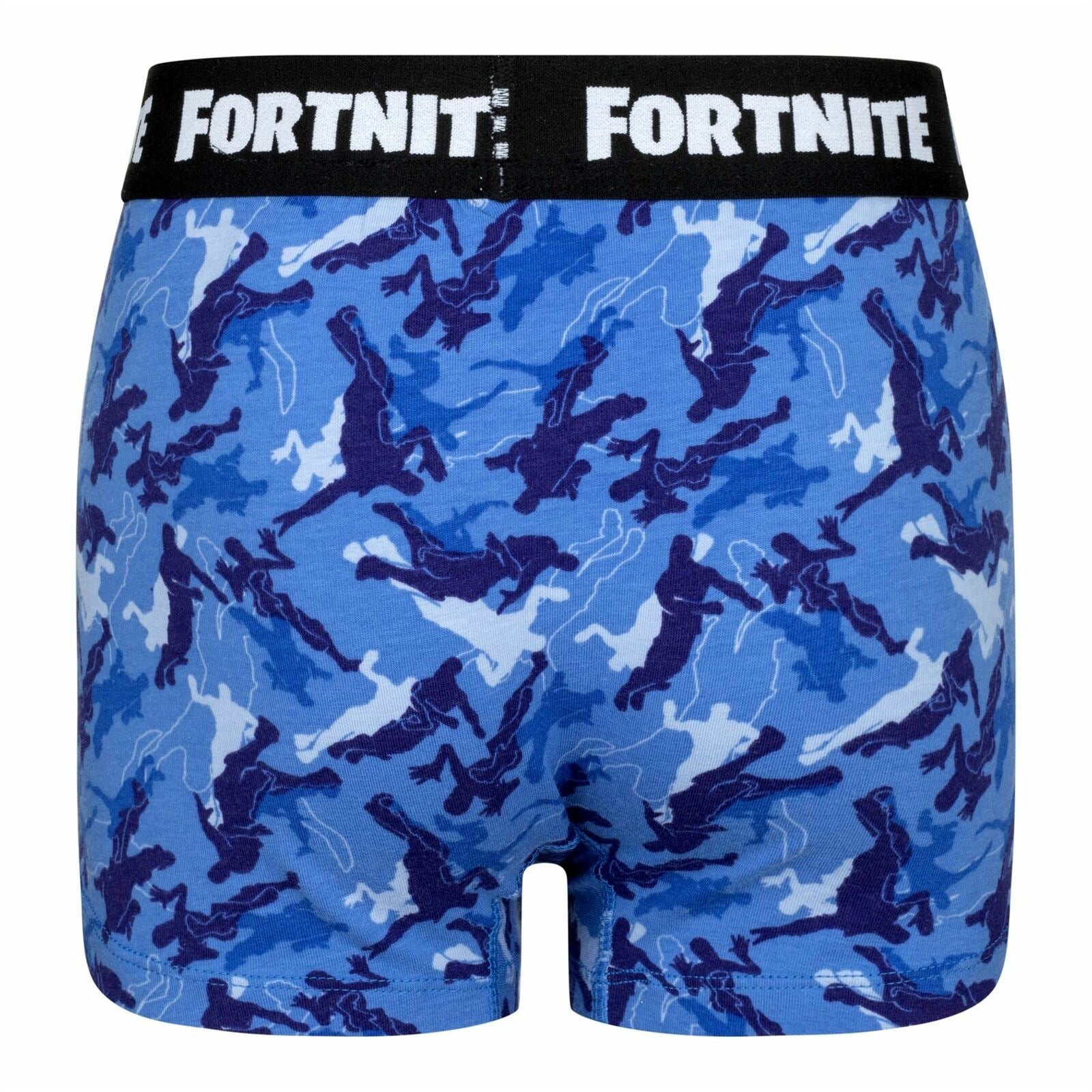 FORTNITE | CAMO | Blue Gaming Cotton Fortnite Boxers Sizes XS-XL 3 Pack