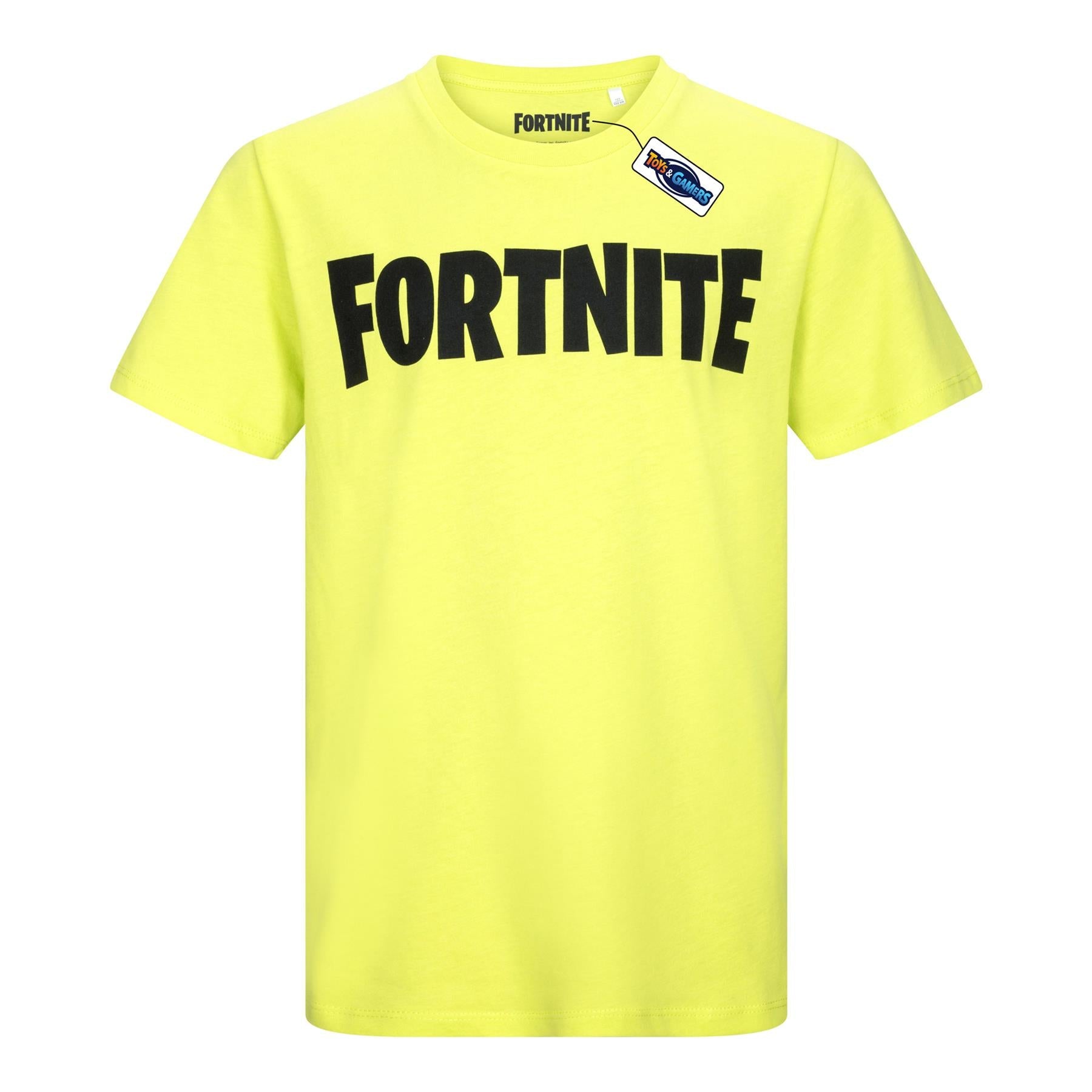 FORTNITE | LOGO | Lime Green | Short Sleeved | Unisex Kids | Crew | Gaming Cotton T-Shirt Sizes 10 - 16 Years