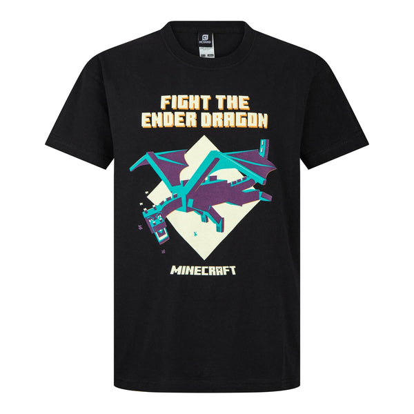 Minecraft Enderdragon Black Gaming Cotton Minecraft T-Shirt Sizes 3-13 Years